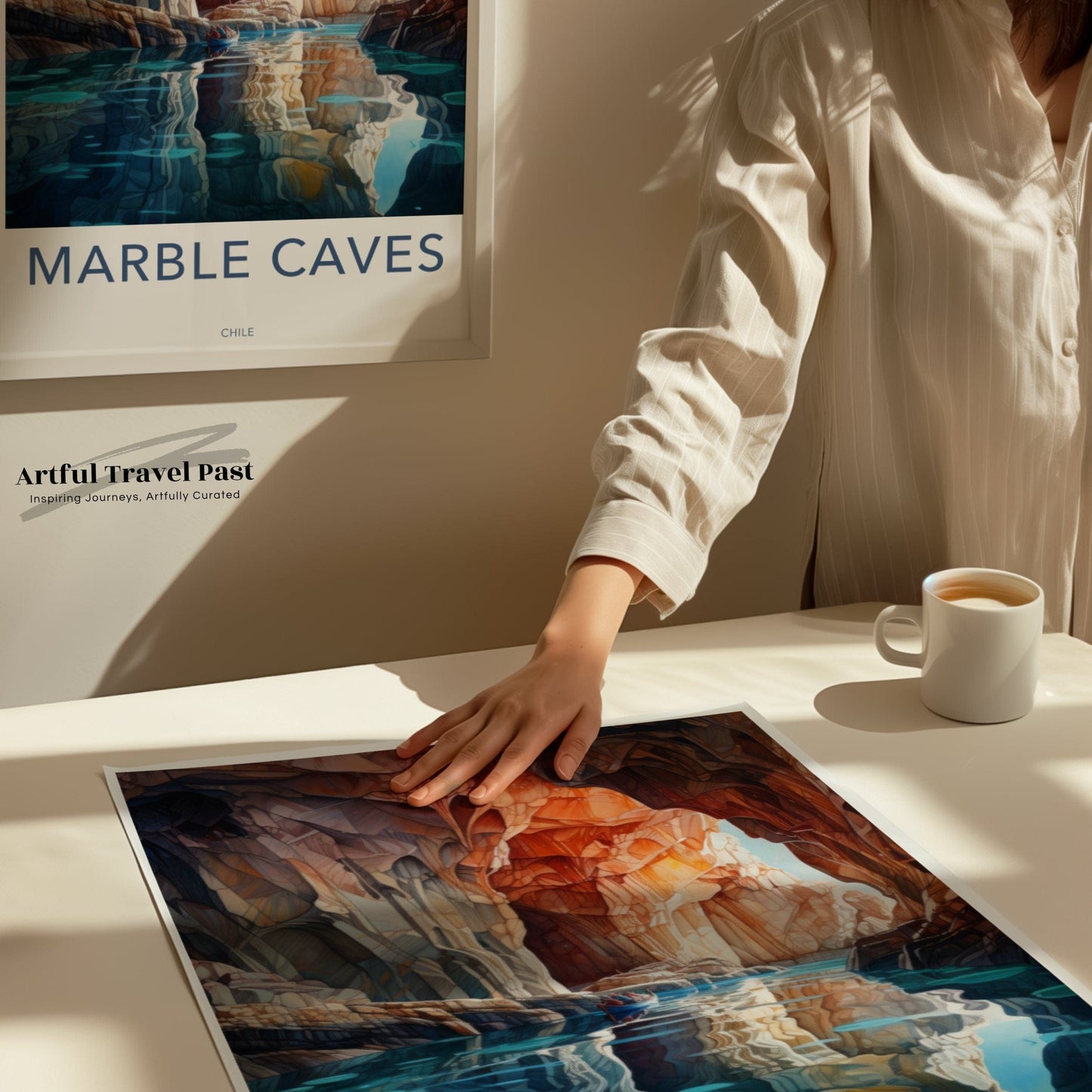 Marble Caves Poster | Chile Wall Art | South America Decor