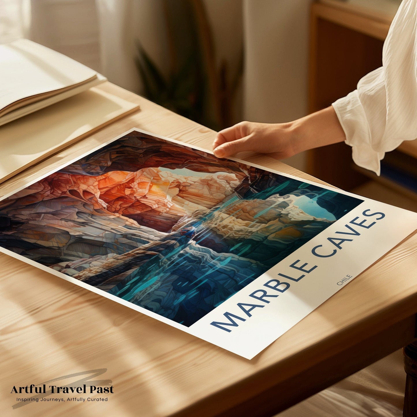 Marble Caves Poster | Chile Wall Art | South America Decor