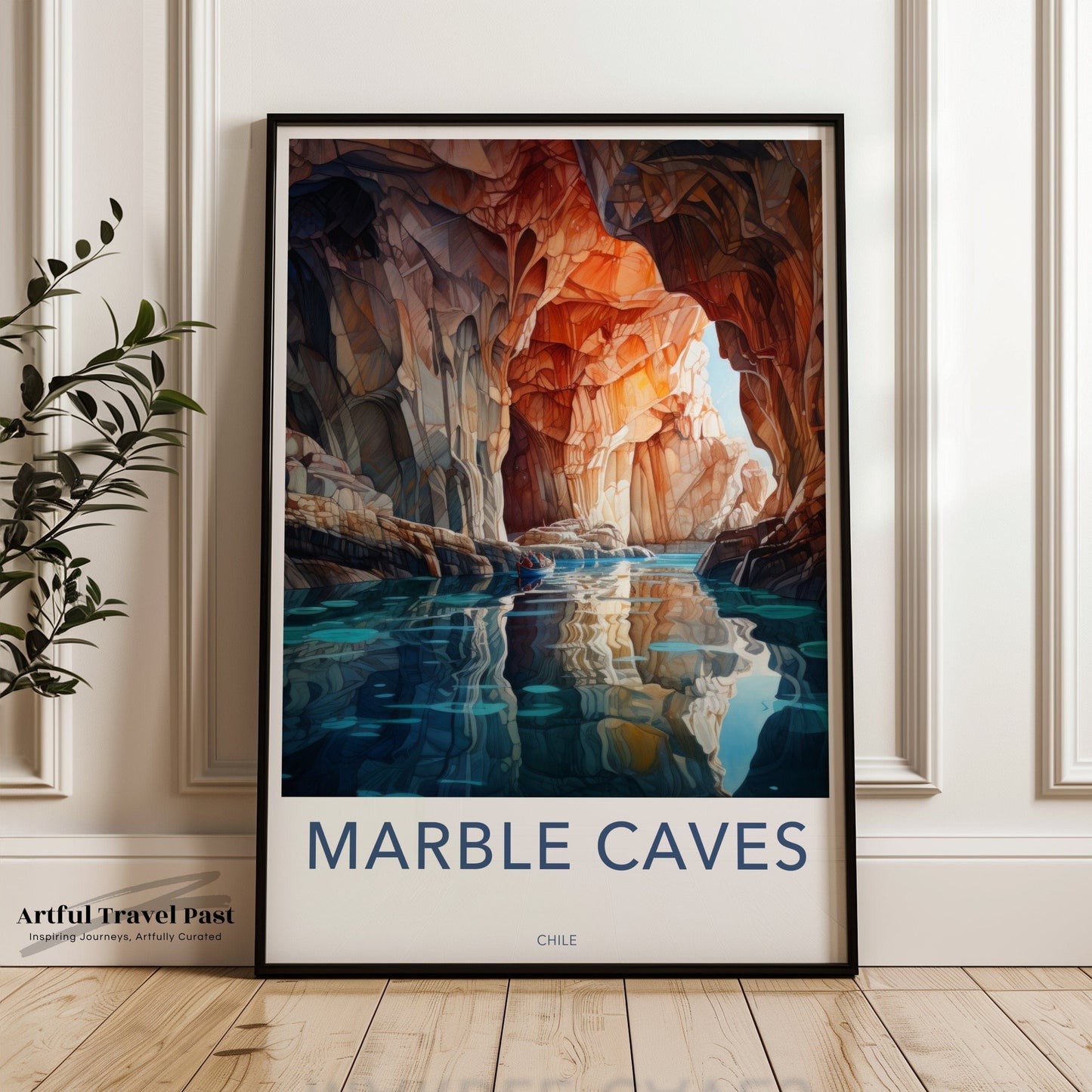 Marble Caves Poster | Chile Wall Art | South America Decor