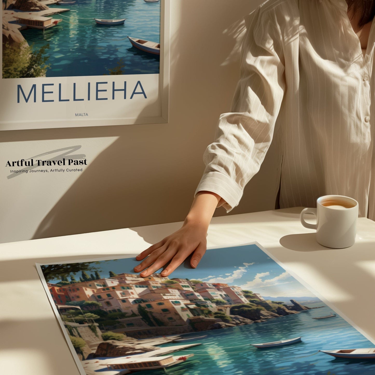 Mellieha Poster | Malta Wall Art | Europe Decor