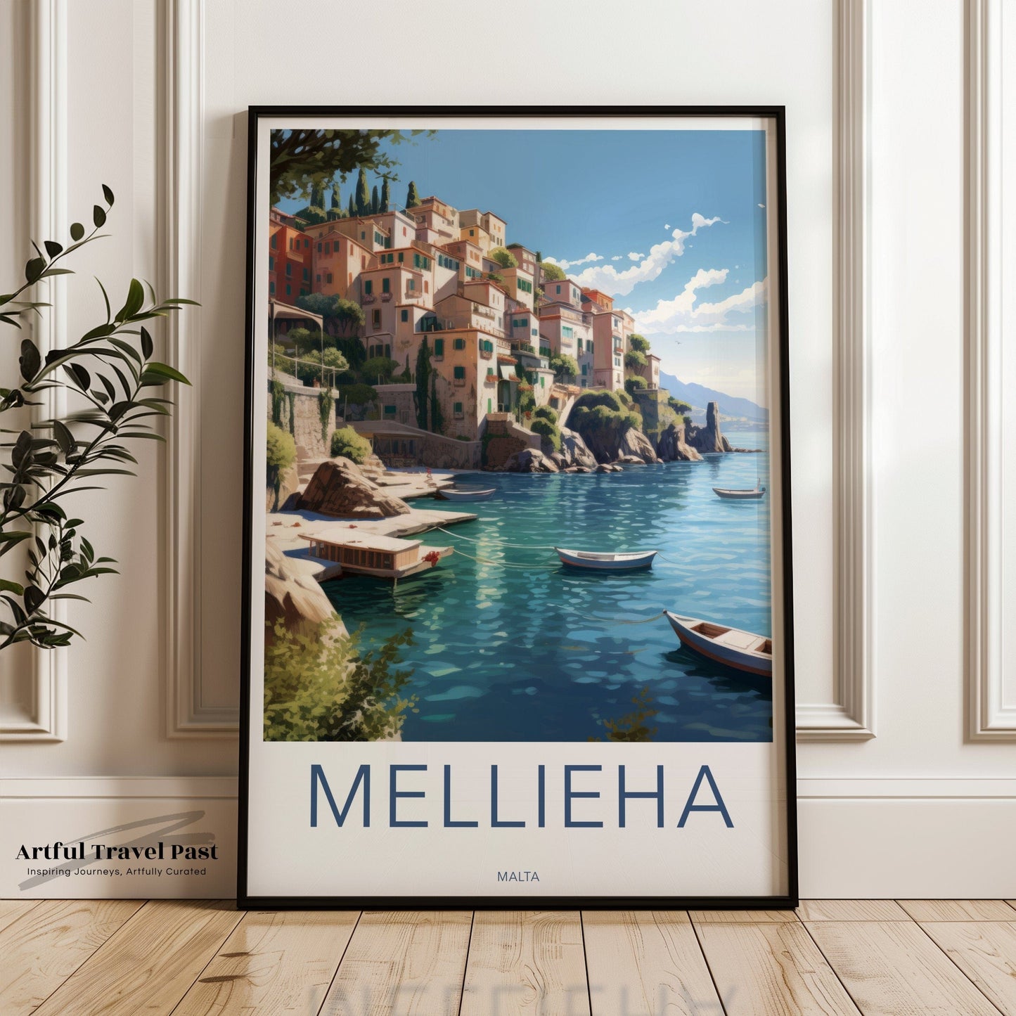 Mellieha Poster | Malta Wall Art | Europe Decor