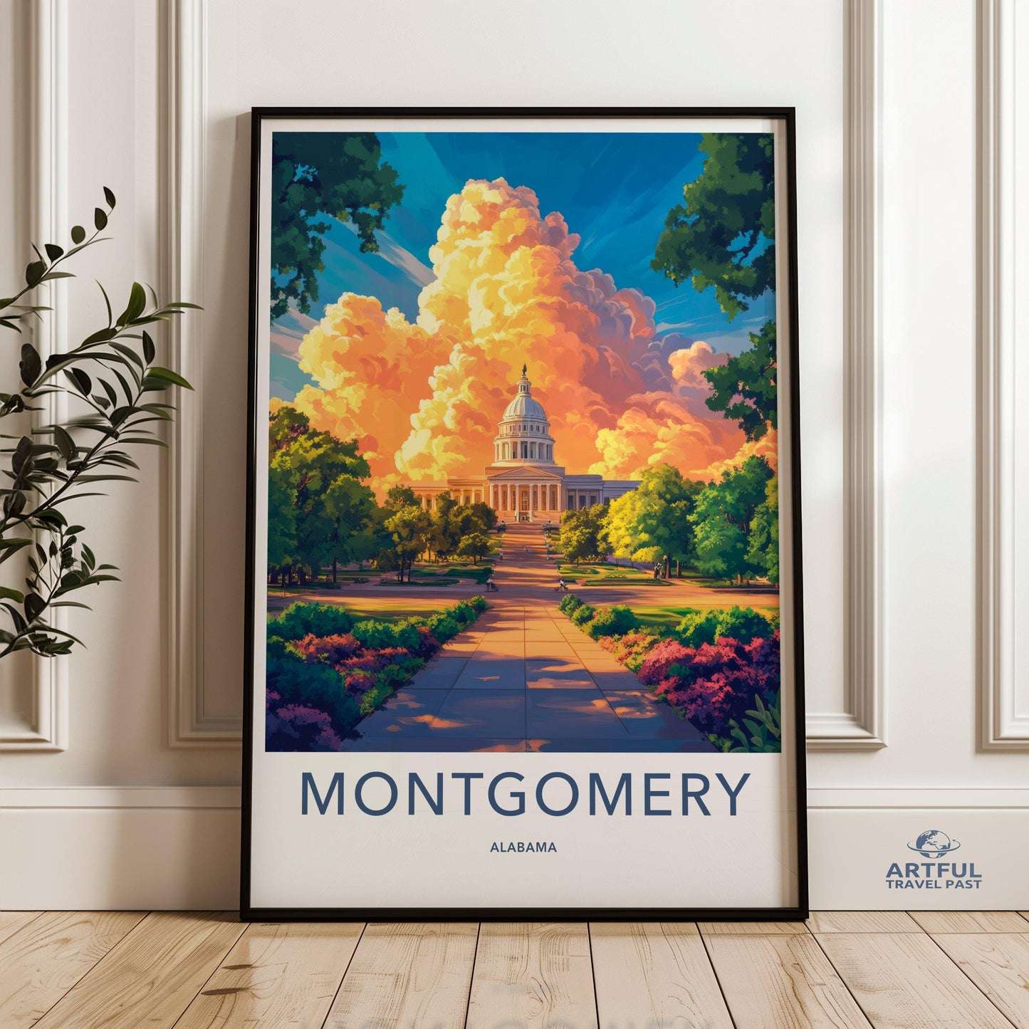 Montgomery Poster | Alabama Wall Art | America Decor