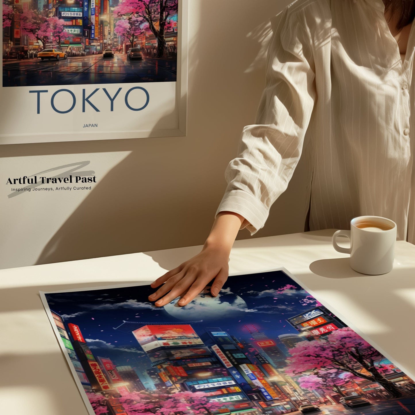 Moonlit Tokyo Poster | Japan Wall Art | Asia Decor