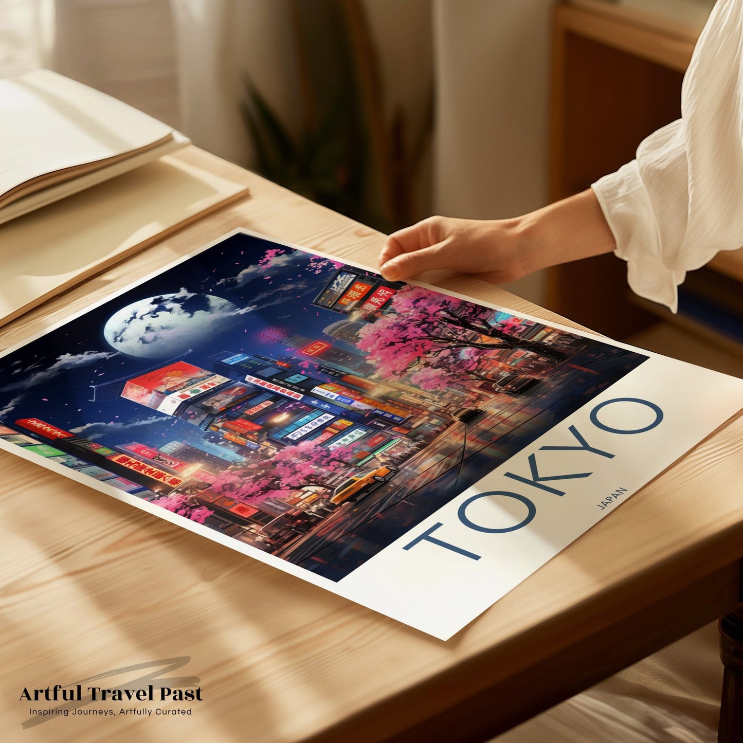 Moonlit Tokyo Poster | Japan Wall Art | Asia Decor