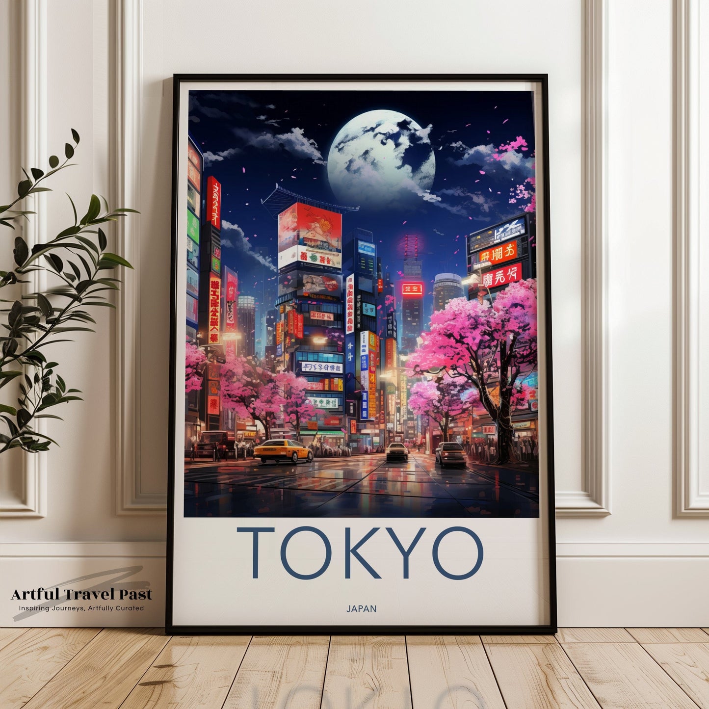 Moonlit Tokyo Poster | Japan Wall Art | Asia Decor
