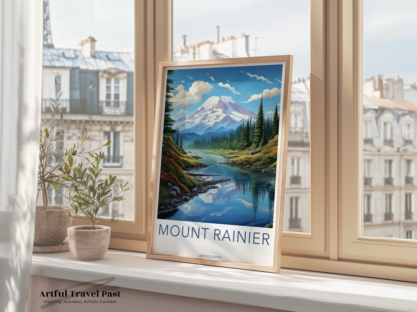 Mount Rainier Poster | Washington Wall Art | America Decor