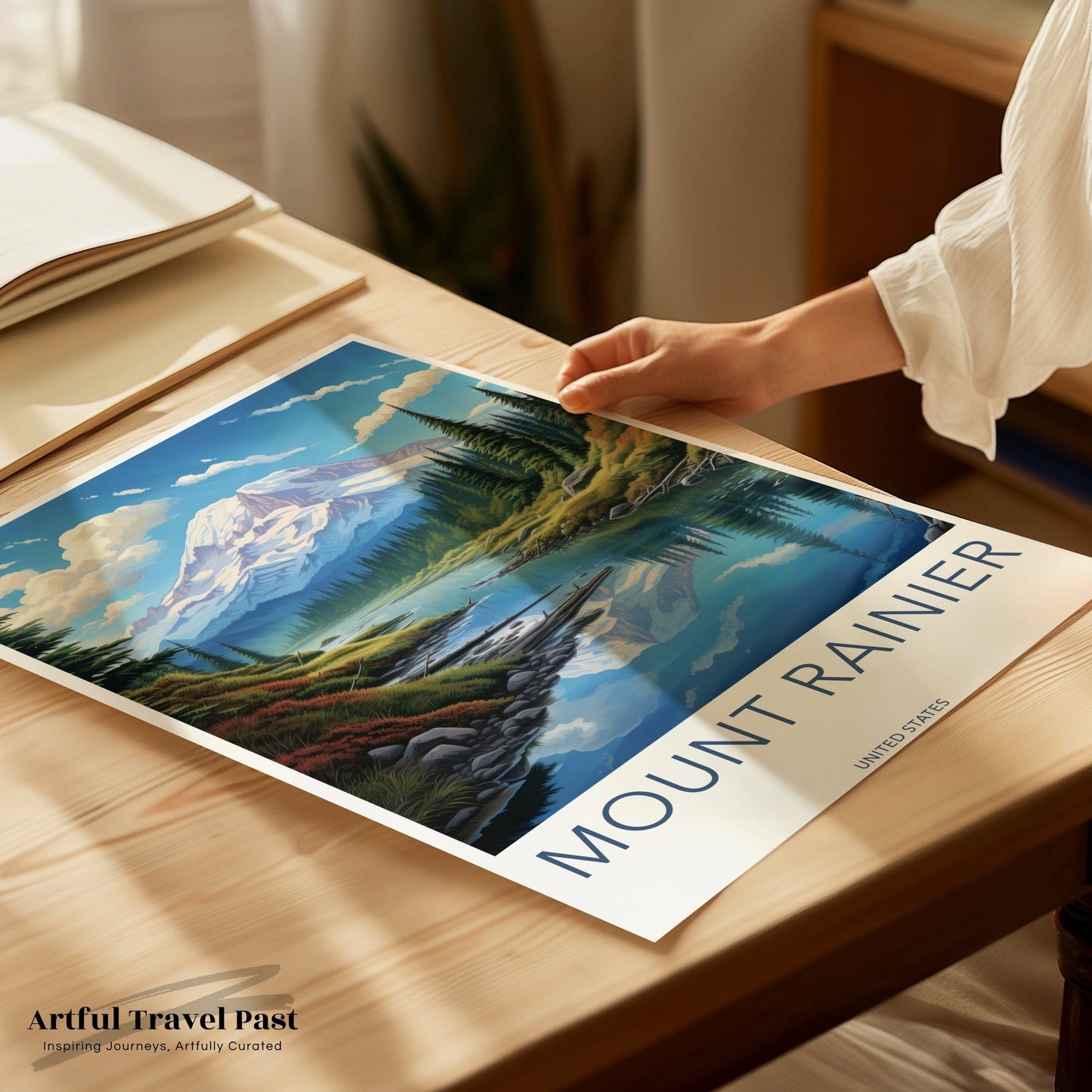 Mount Rainier Poster | Washington Wall Art | America Decor