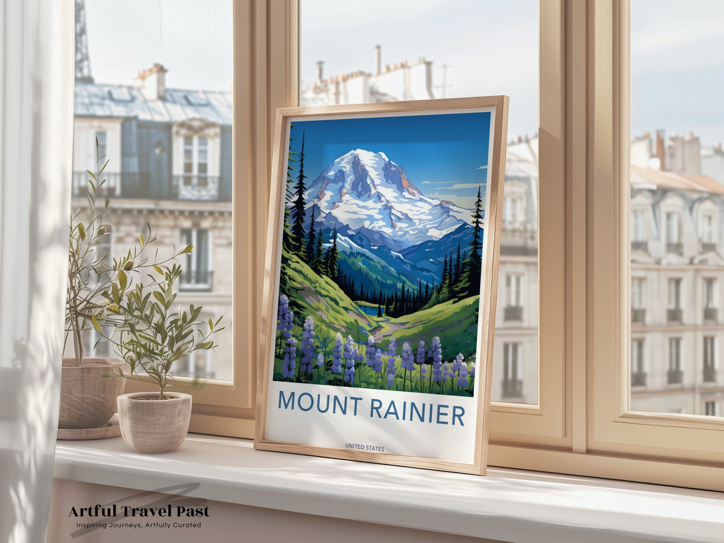 Mount Rainier Poster | Washington Wall Art | America Decor