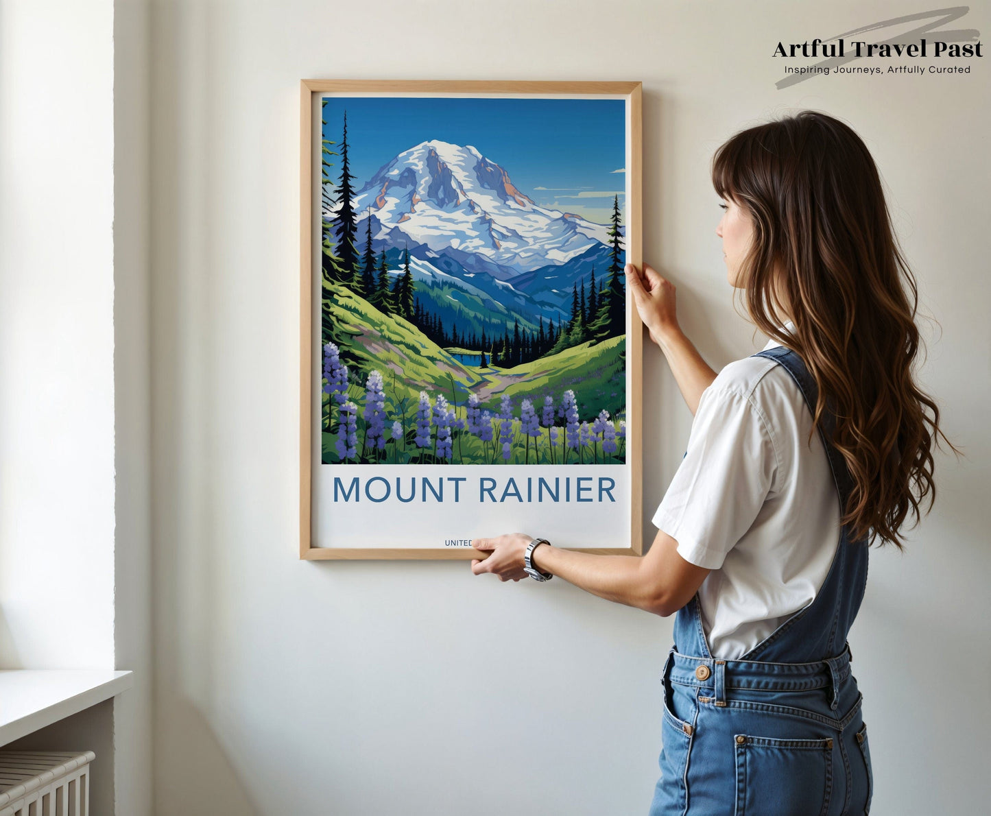 Mount Rainier Poster | Washington Wall Art | America Decor