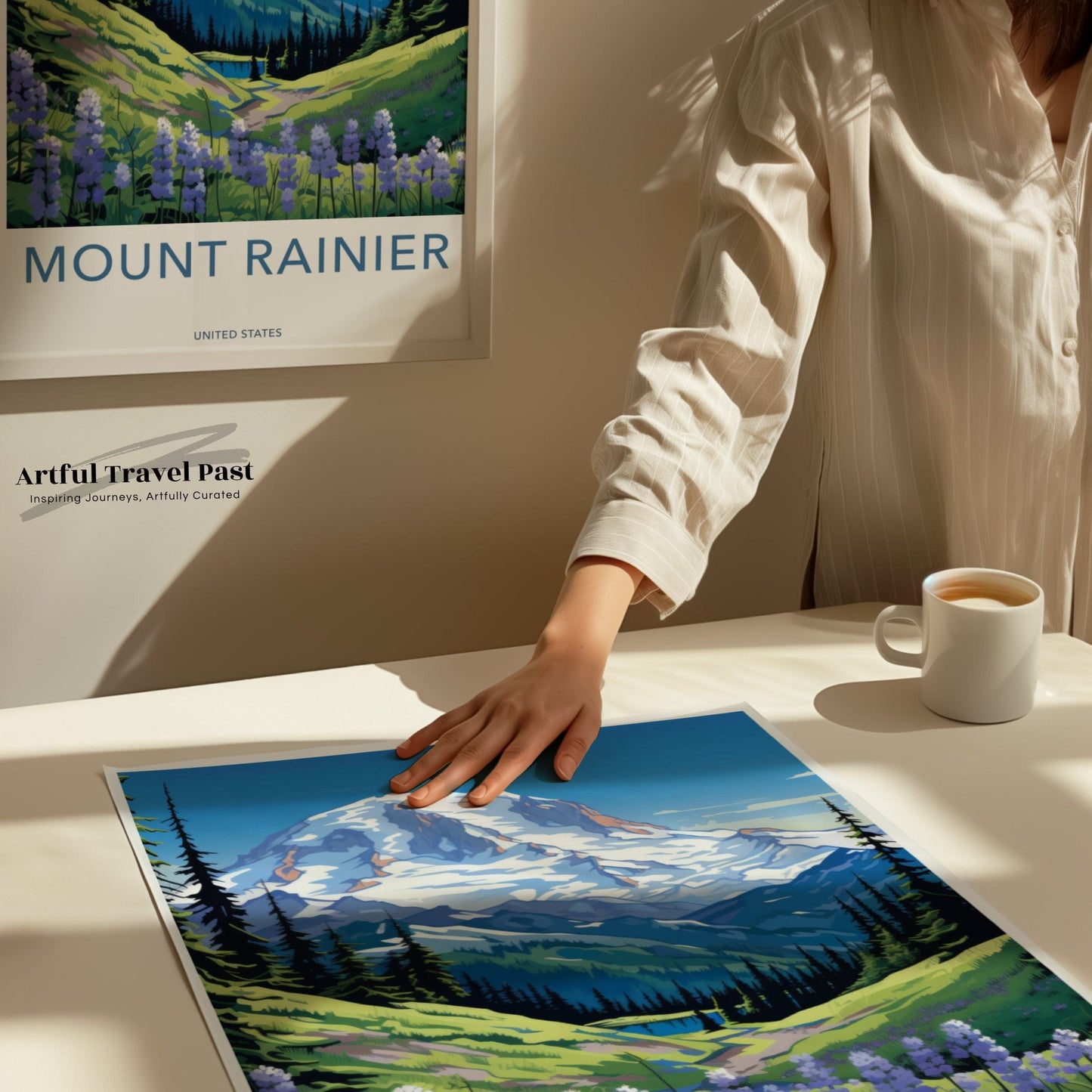 Mount Rainier Poster | Washington Wall Art | America Decor