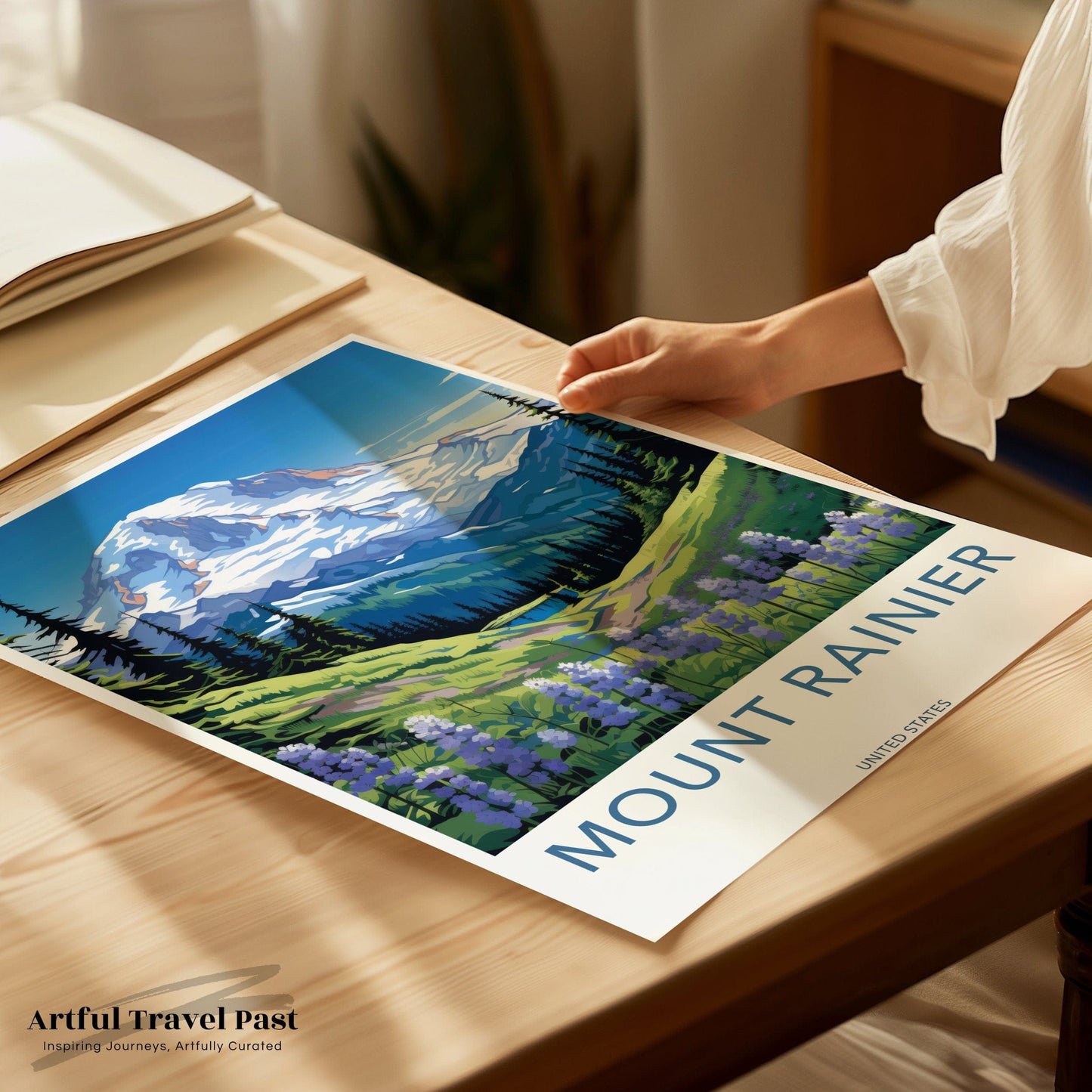 Mount Rainier Poster | Washington Wall Art | America Decor