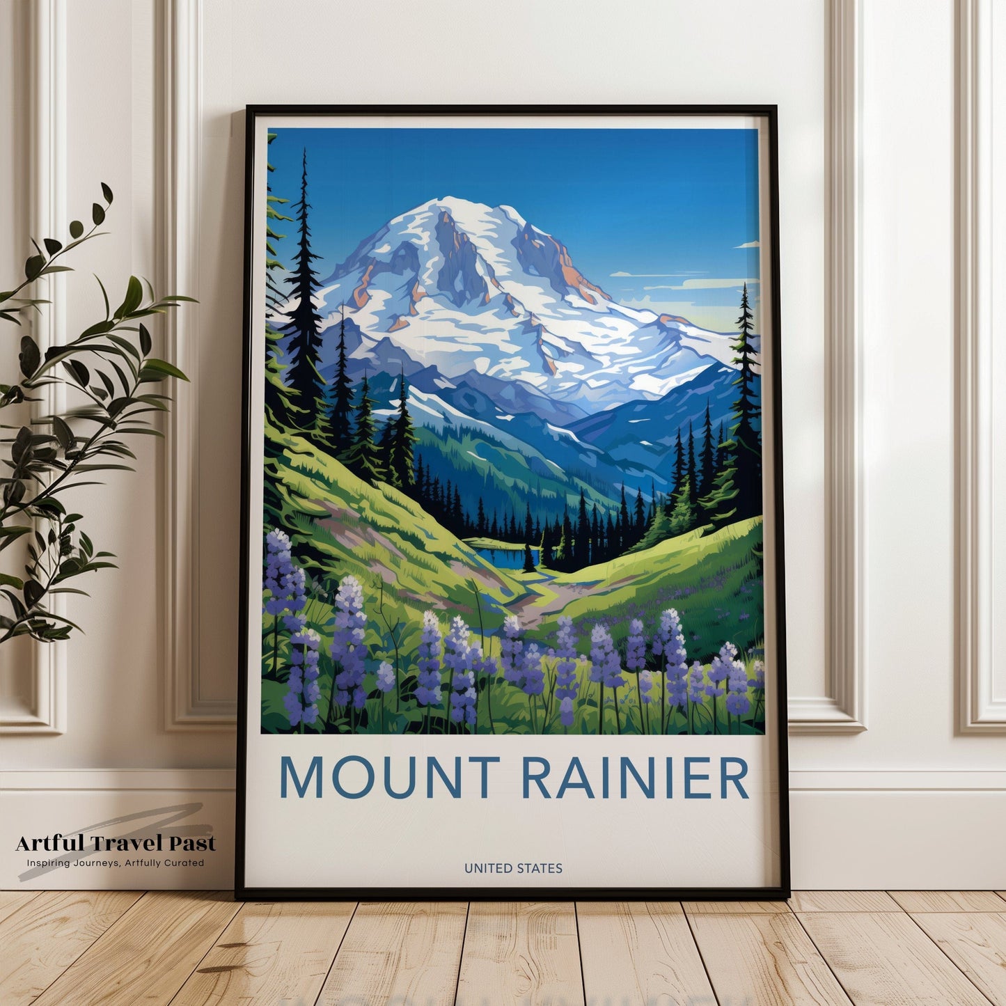 Mount Rainier Poster | Washington Wall Art | America Decor