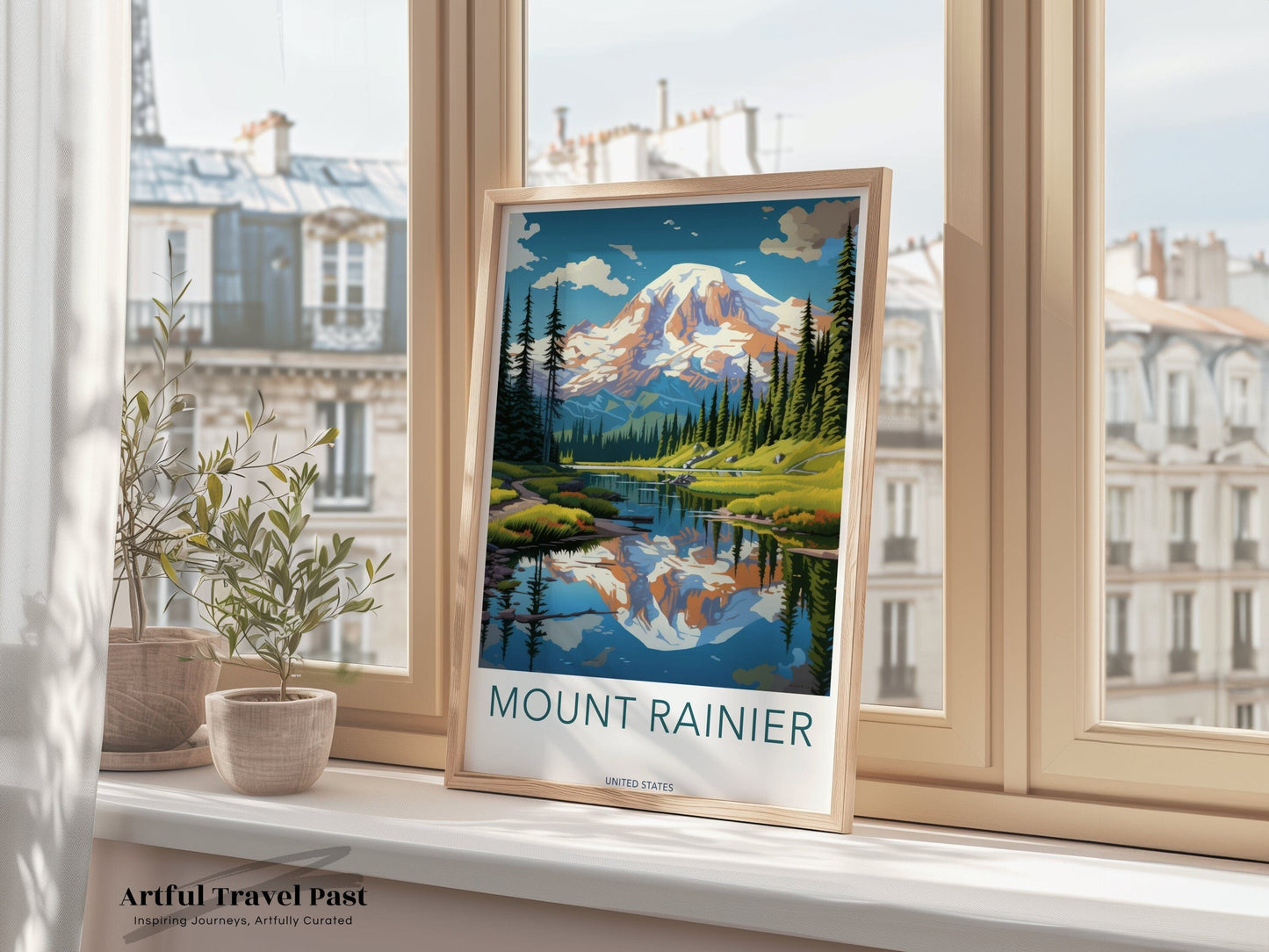 Mount Rainier Poster | Washington Wall Art | America Decor