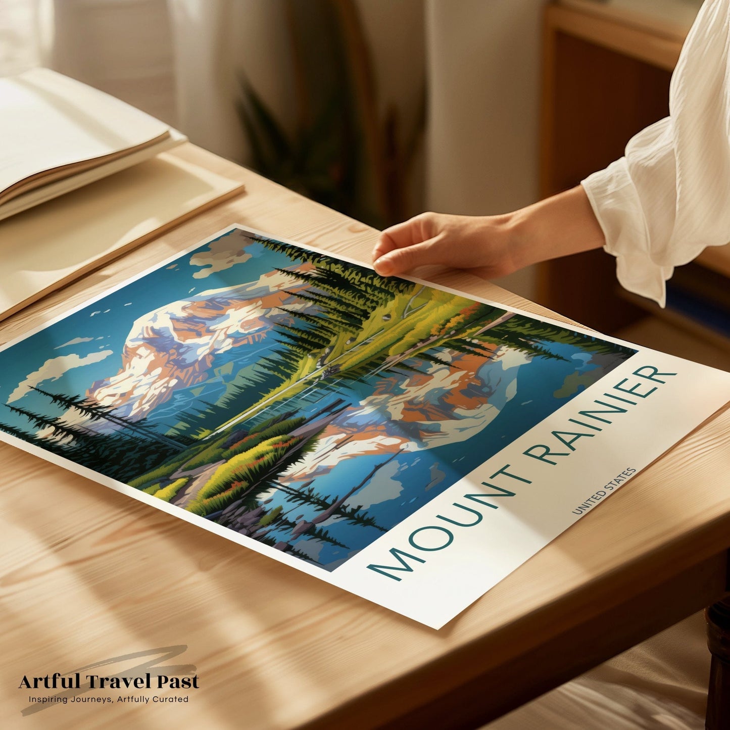 Mount Rainier Poster | Washington Wall Art | America Decor
