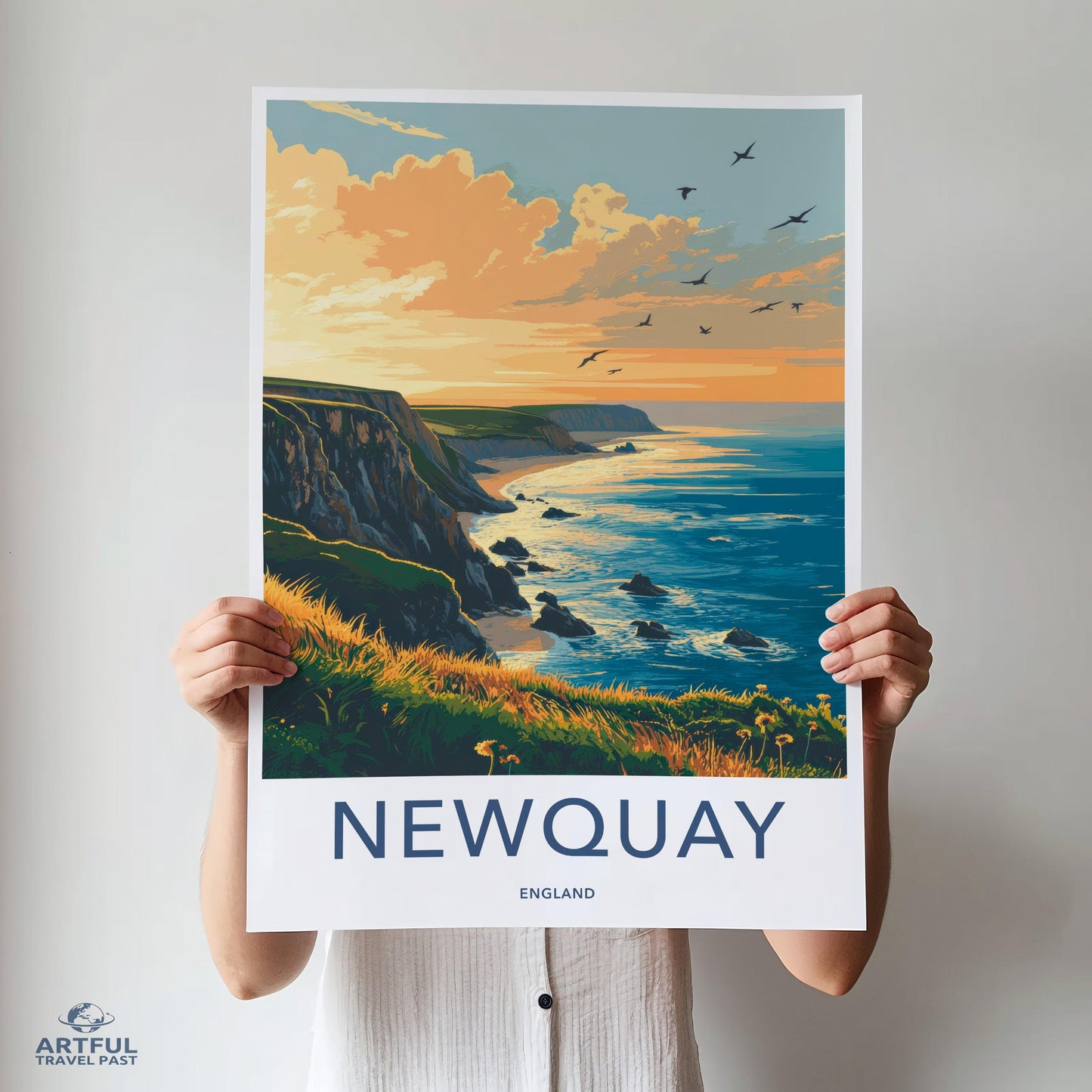 Newquay Poster | Cornwall Wall Art | England Decor