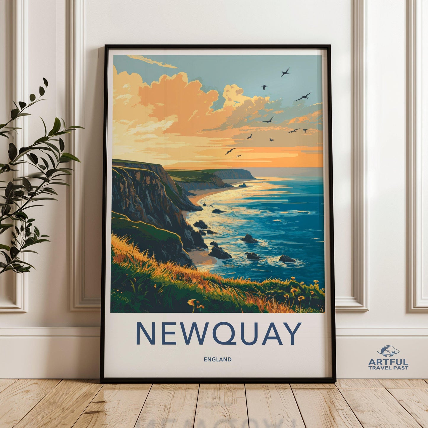 Newquay Poster | Cornwall Wall Art | England Decor