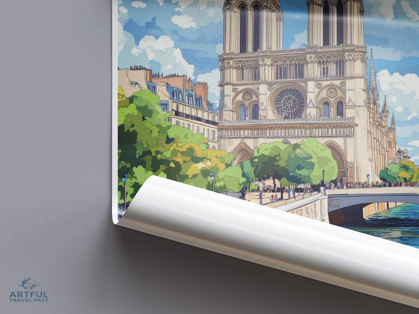 Notre Dame Cathedral Poster | France Wall Art | Europe Decor