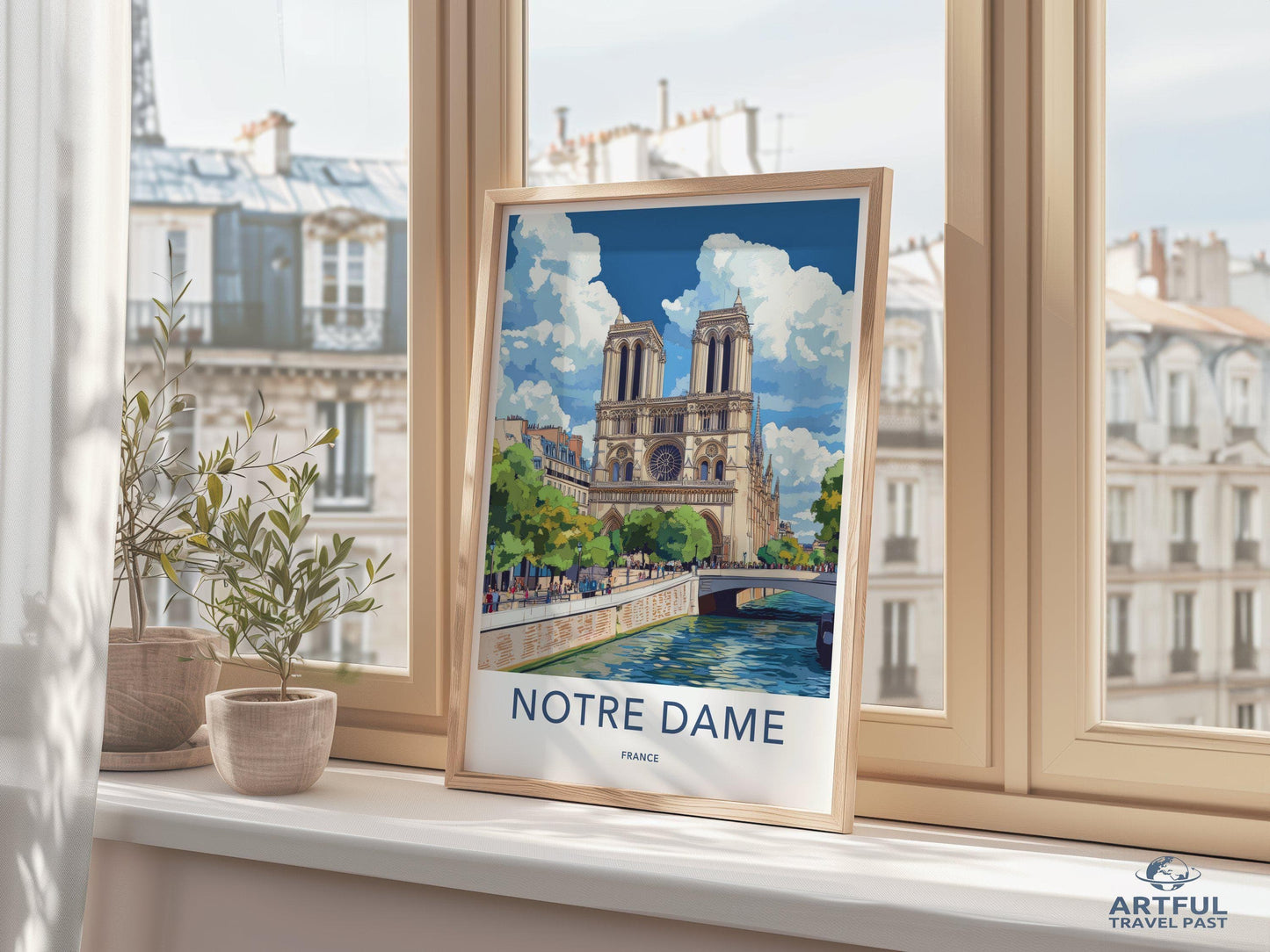 Notre Dame Cathedral Poster | France Wall Art | Europe Decor