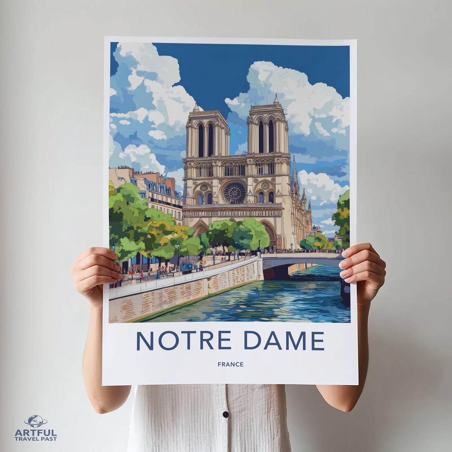 Notre Dame Cathedral Poster | France Wall Art | Europe Decor
