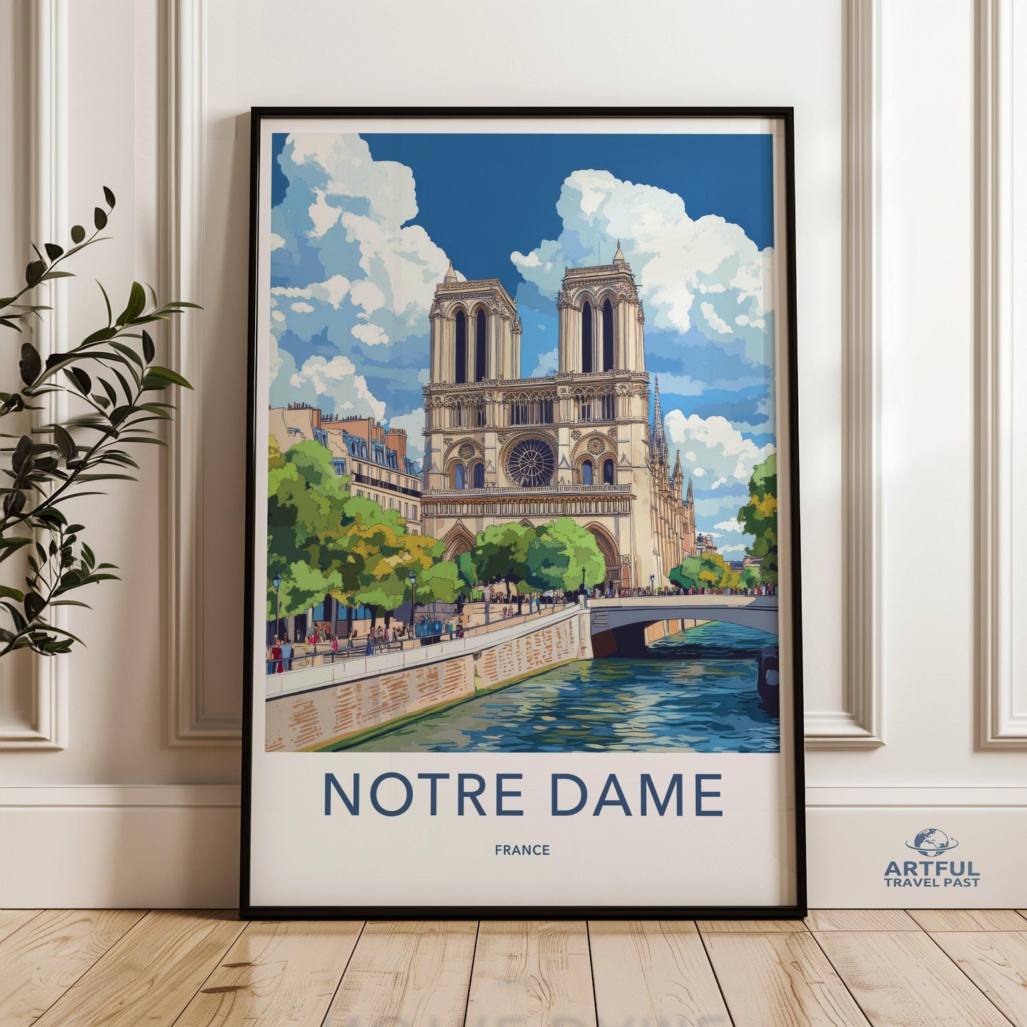 Notre Dame Cathedral Poster | France Wall Art | Europe Decor