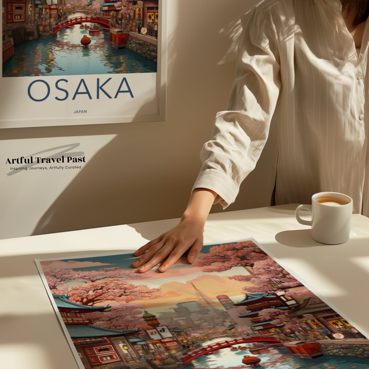 Osaka Poster | Cherry Blossom | Japan Wall Art