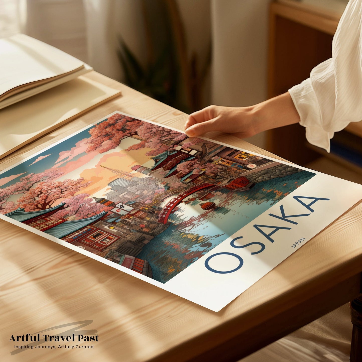 Osaka Poster | Cherry Blossom | Japan Wall Art