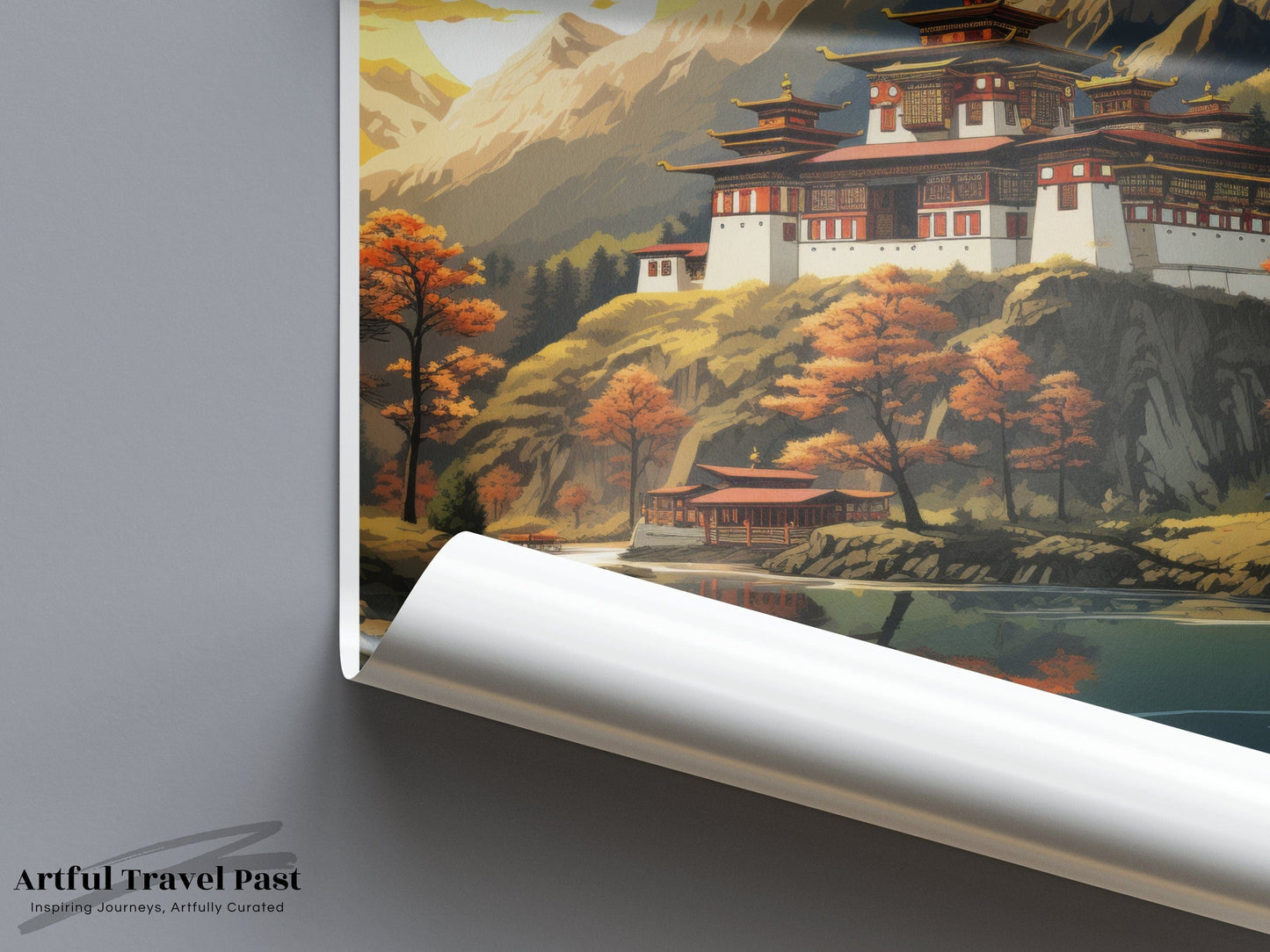 Paro Valley Poster | Bhutan Wall Art | Asia Decor