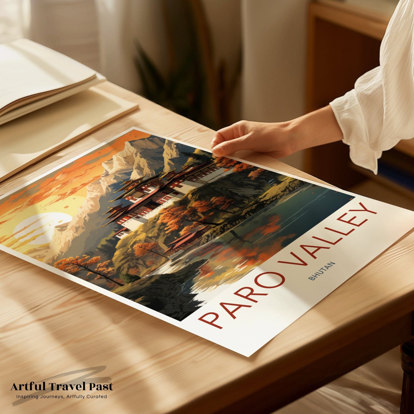 Paro Valley Poster | Bhutan Wall Art | Asia Decor