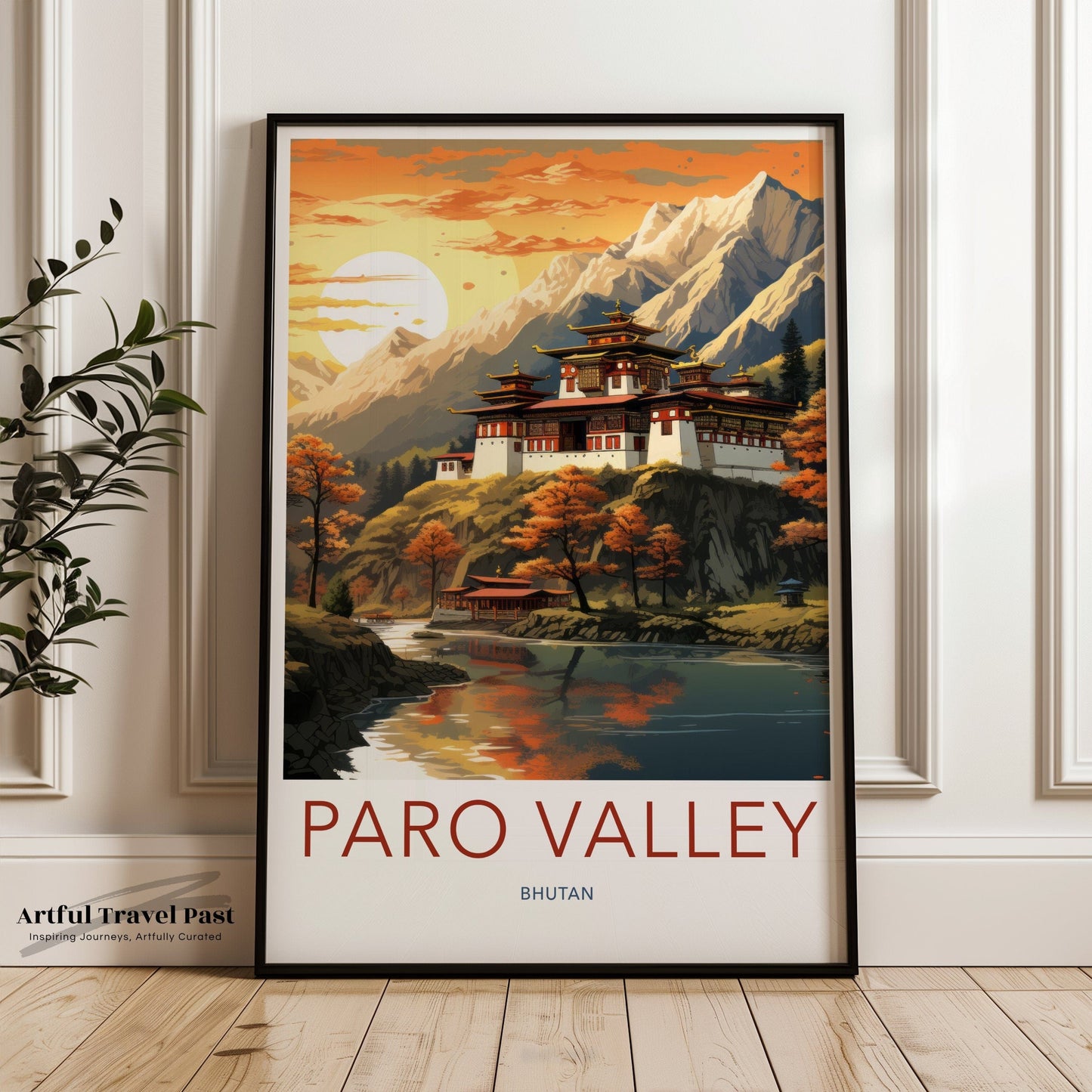 Paro Valley Poster | Bhutan Wall Art | Asia Decor