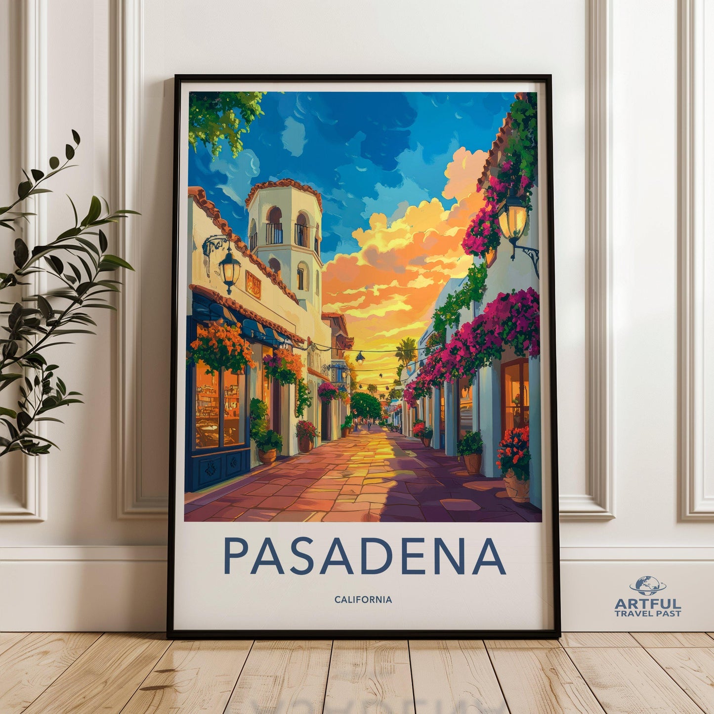 Pasadena Poster | California Wall Art | America Decor