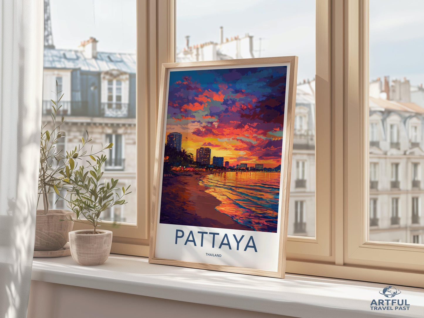 Pattaya Beach Poster | Thailand Wall Art | Asia Decor