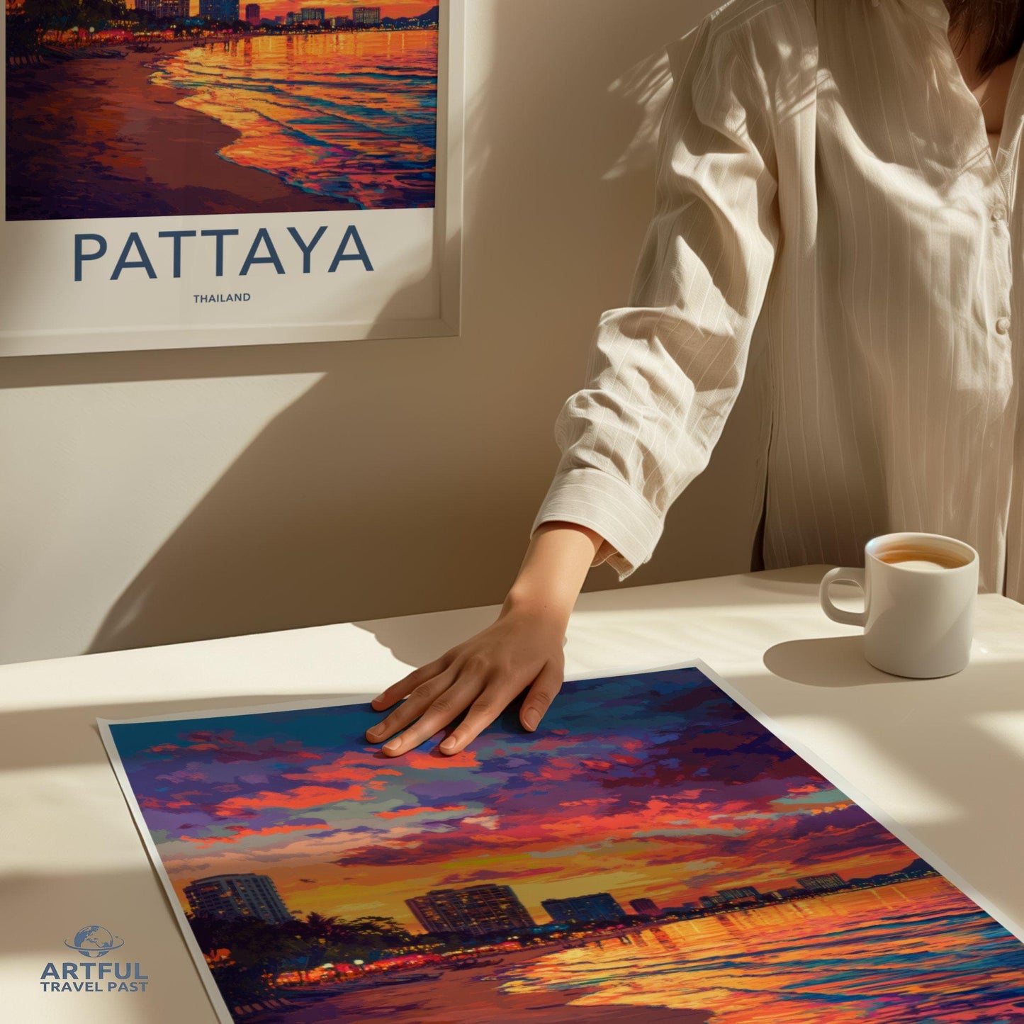 Pattaya Beach Poster | Thailand Wall Art | Asia Decor