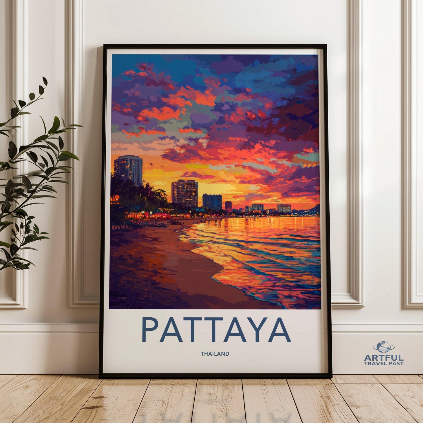 Pattaya Beach Poster | Thailand Wall Art | Asia Decor