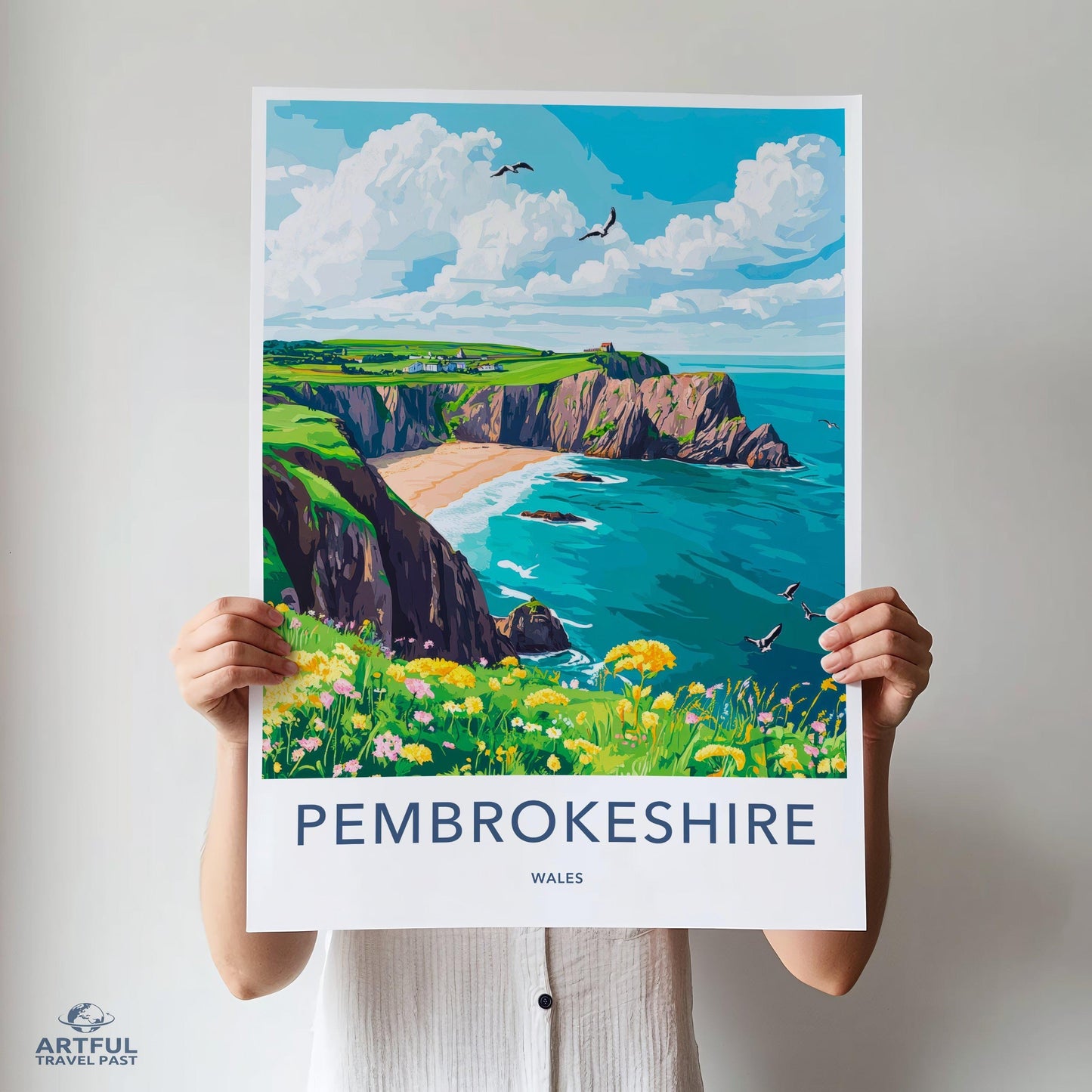 Pembrokeshire Poster | Wales Wall Art | UK Decor