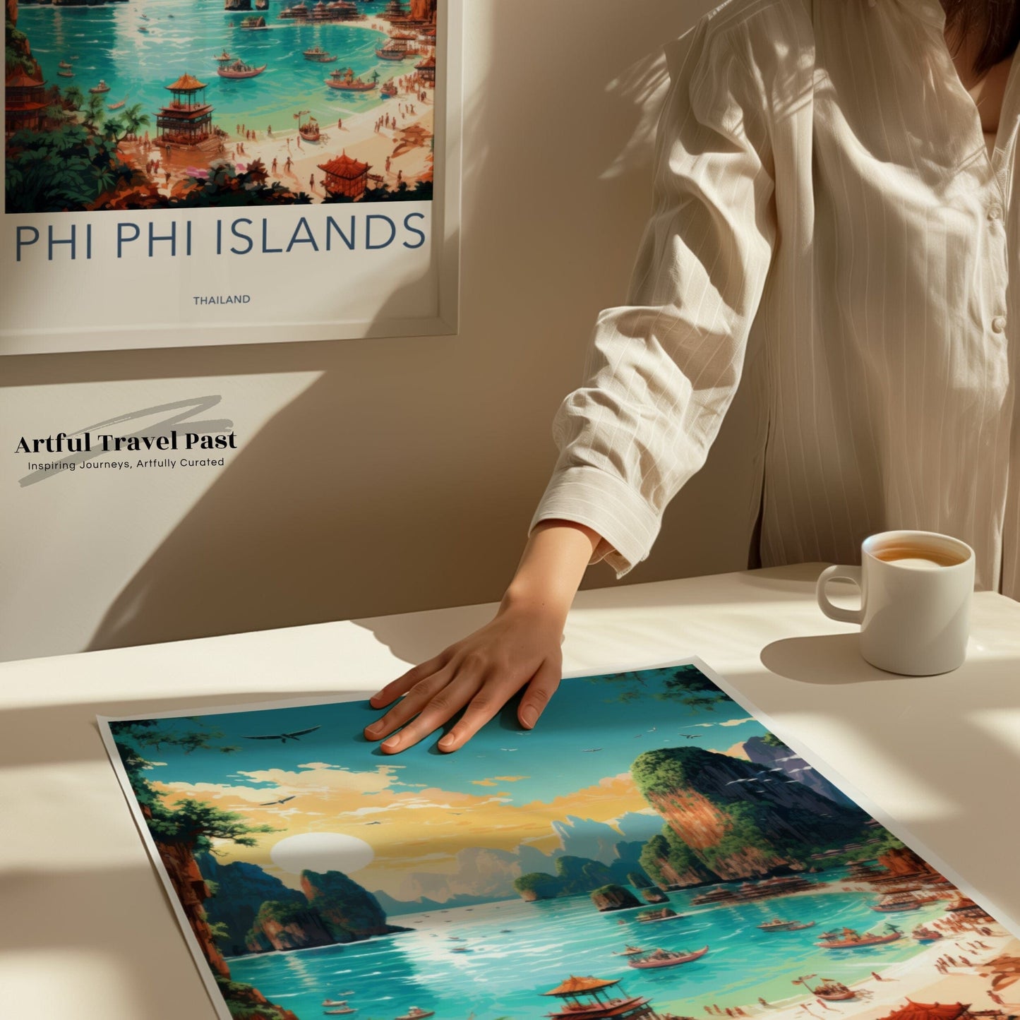 Phi Phi Islands Poster | Thailand Wall Art | Asia Decor