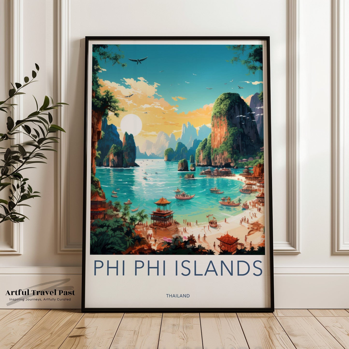Phi Phi Islands Poster | Thailand Wall Art | Asia Decor