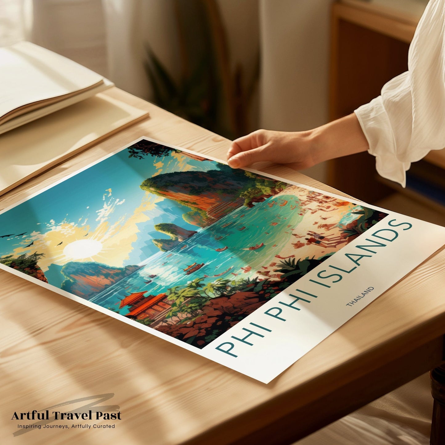 Phi Phi Islands Poster | Thailand Wall Art | Asia Decor