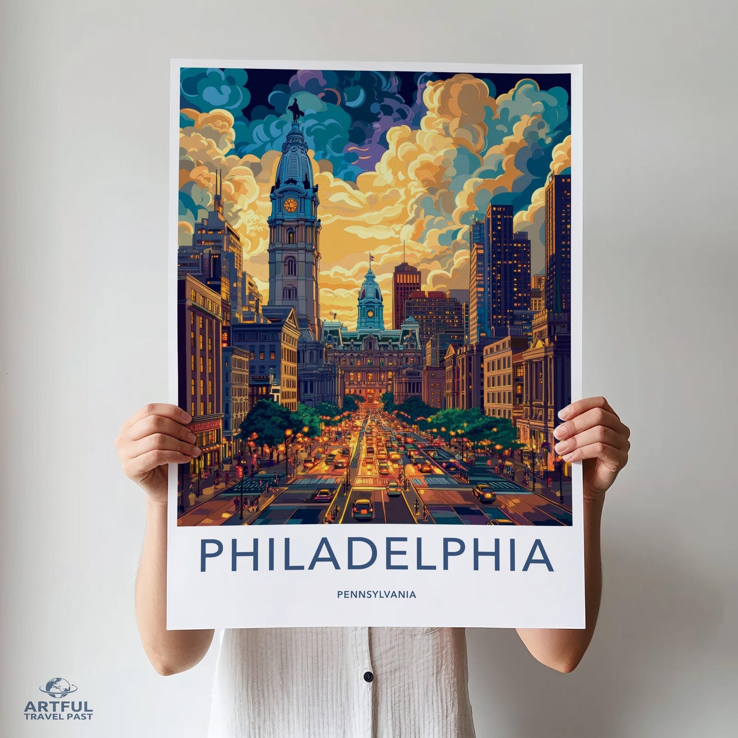 Philadelphia Poster | Pennsylvania Wall Art | America Decor
