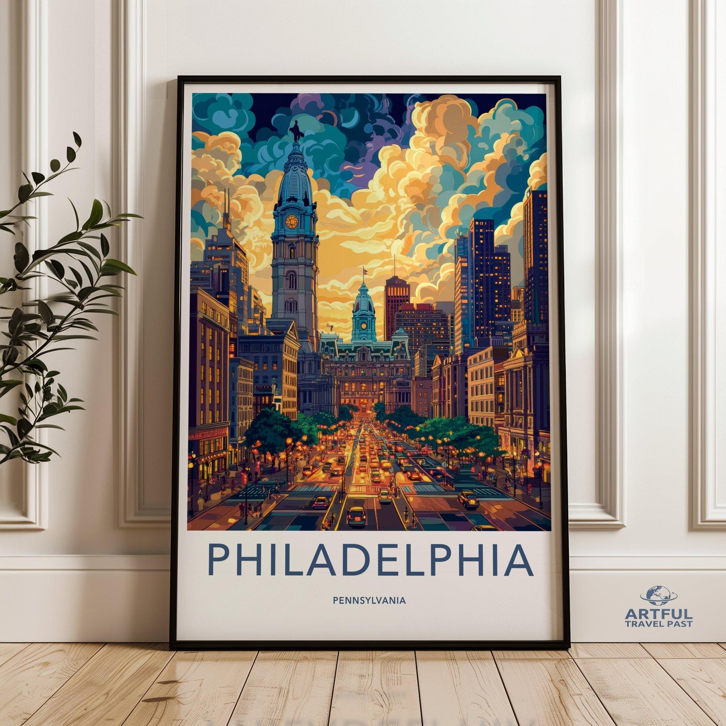 Philadelphia Poster | Pennsylvania Wall Art | America Decor