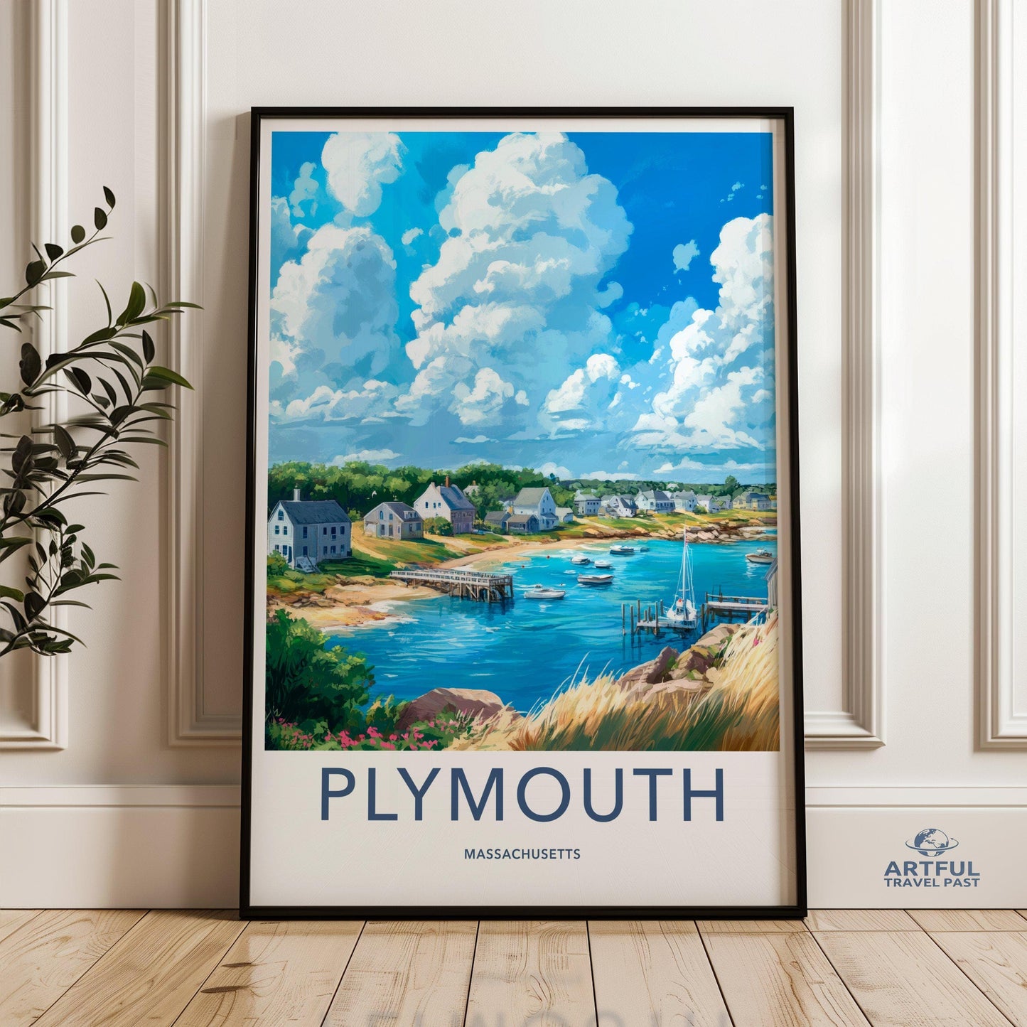 Plymouth Poster | Massachusetts Wall Art | America Decor