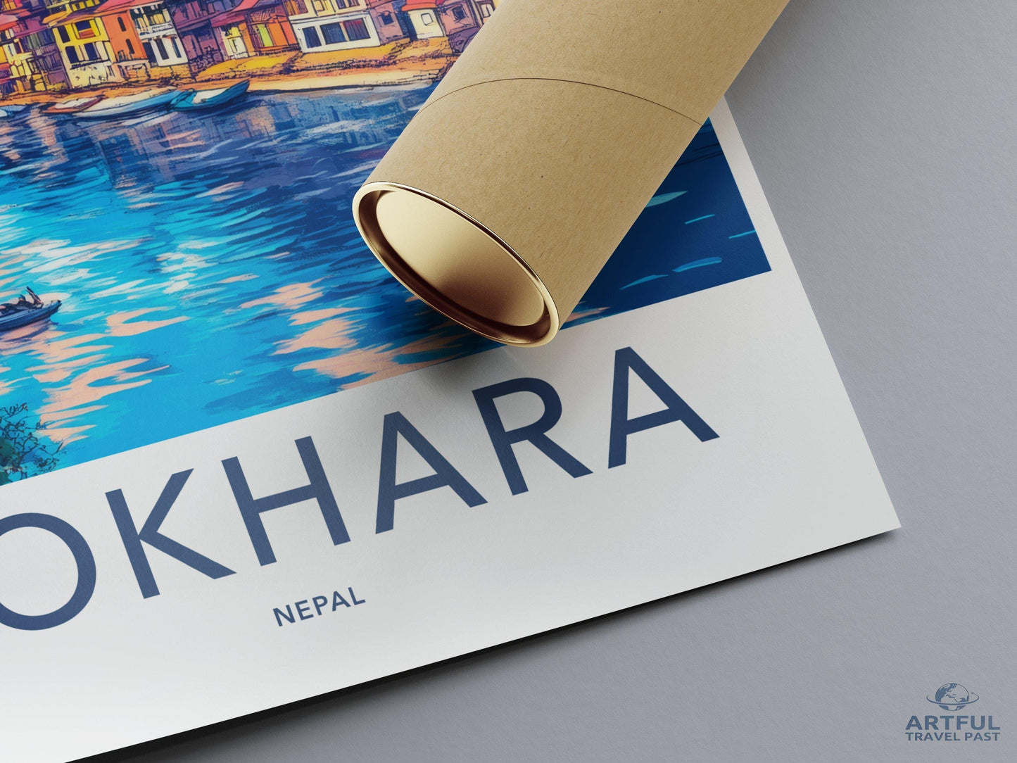 Pokhara Poster | Nepal Wall Art | Asia Decor