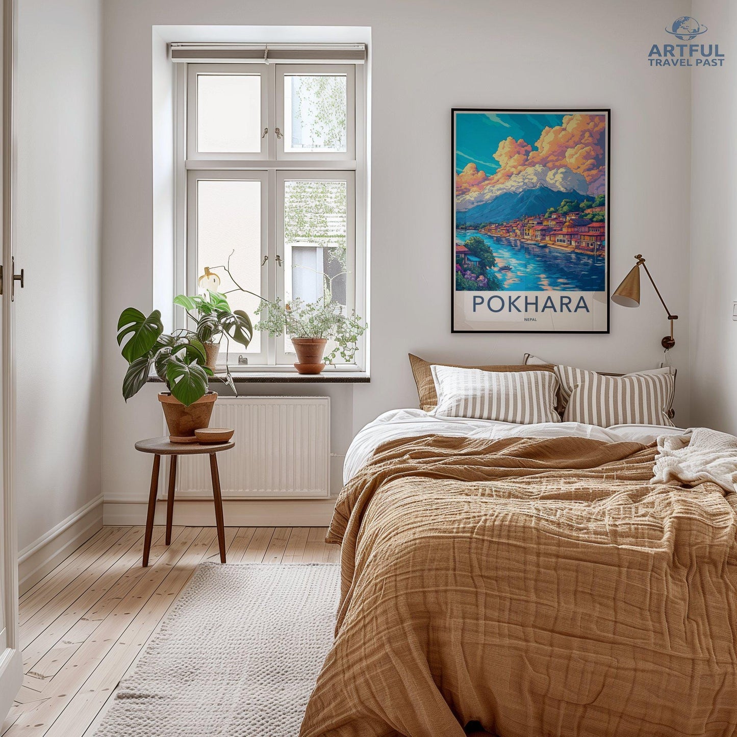 Pokhara Poster | Nepal Wall Art | Asia Decor