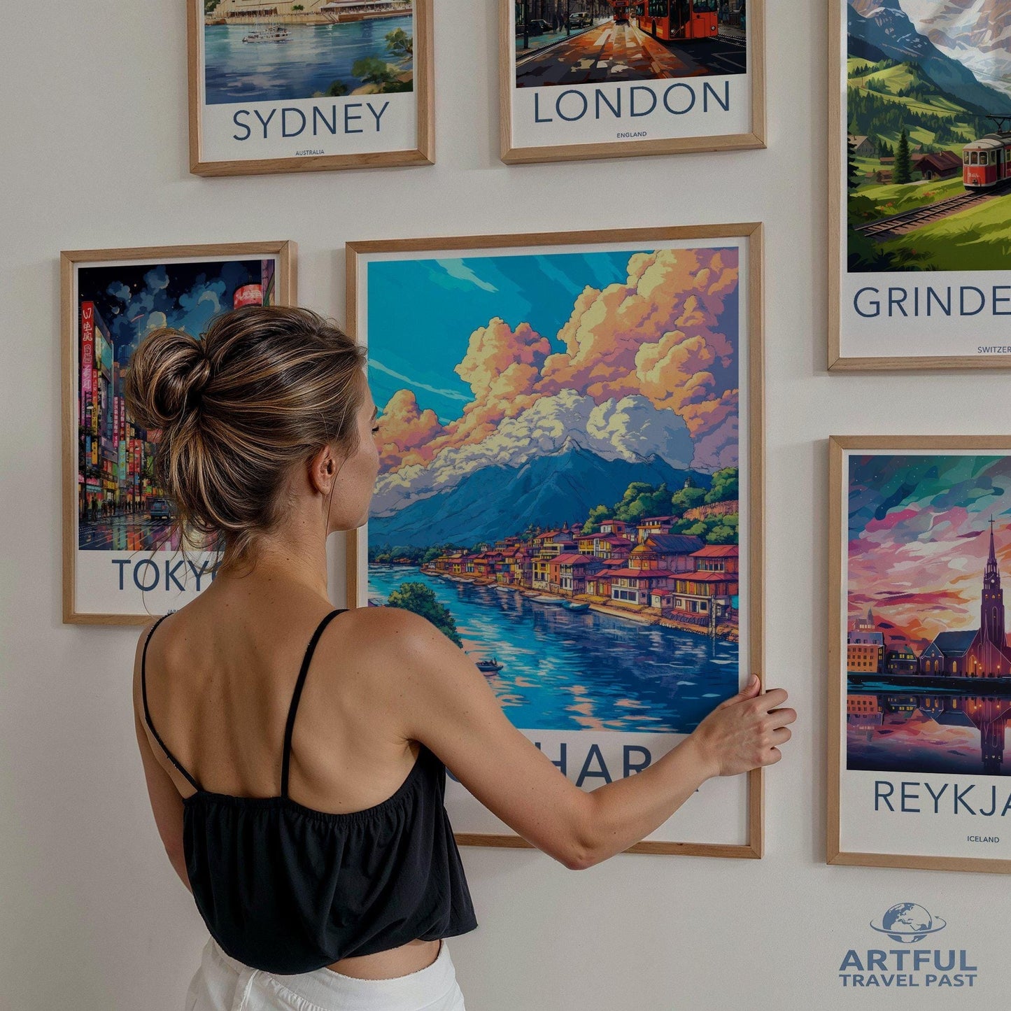 Pokhara Poster | Nepal Wall Art | Asia Decor