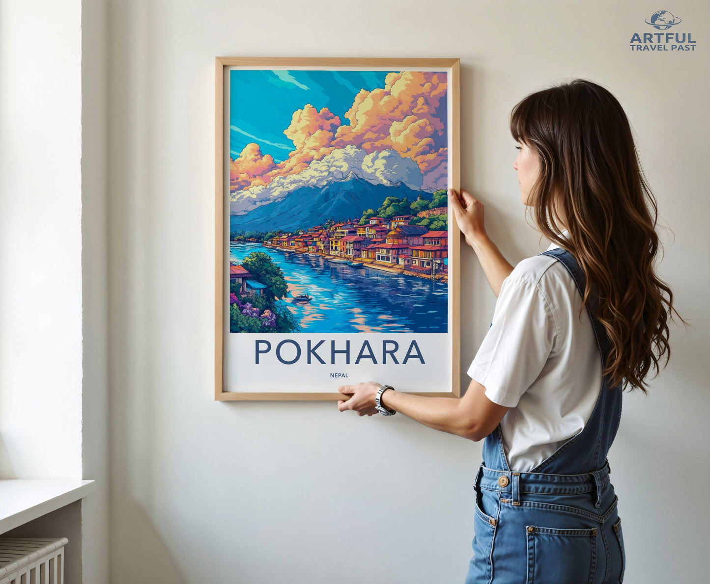 Pokhara Poster | Nepal Wall Art | Asia Decor