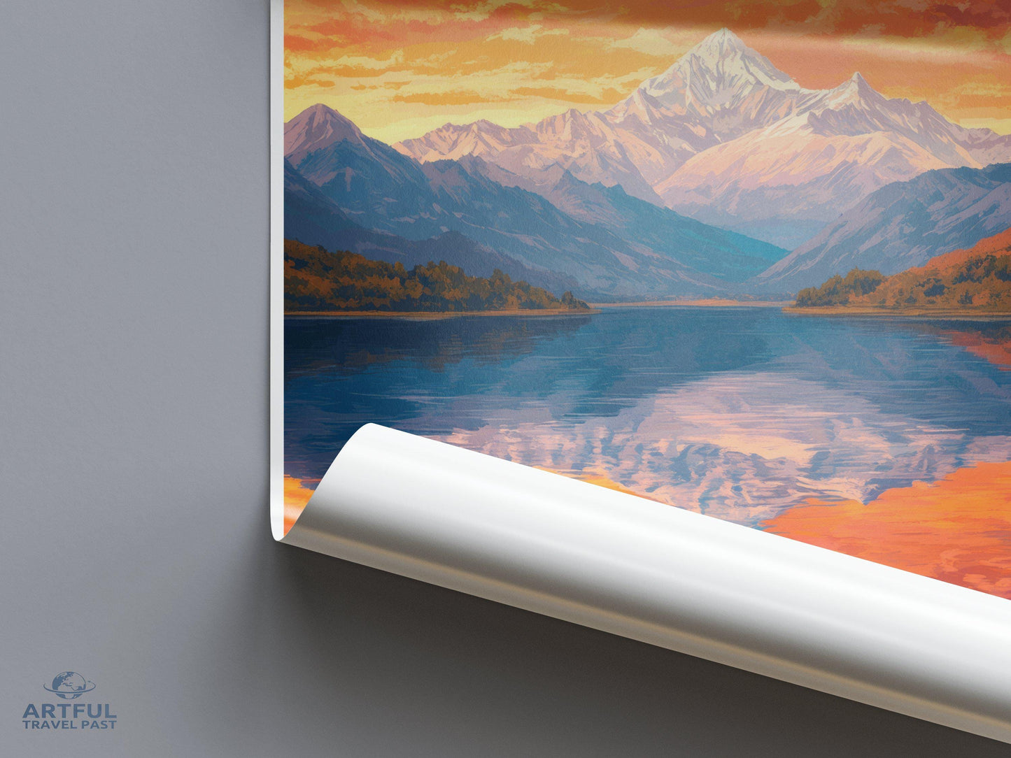 Pokhara Poster | Nepal Wall Art | South Asia Decor