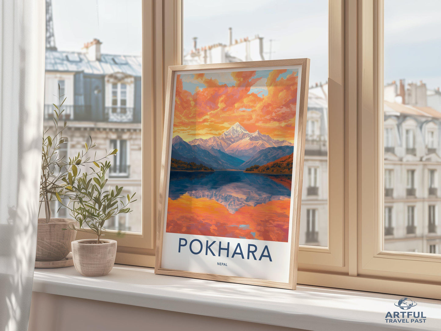 Pokhara Poster | Nepal Wall Art | South Asia Decor