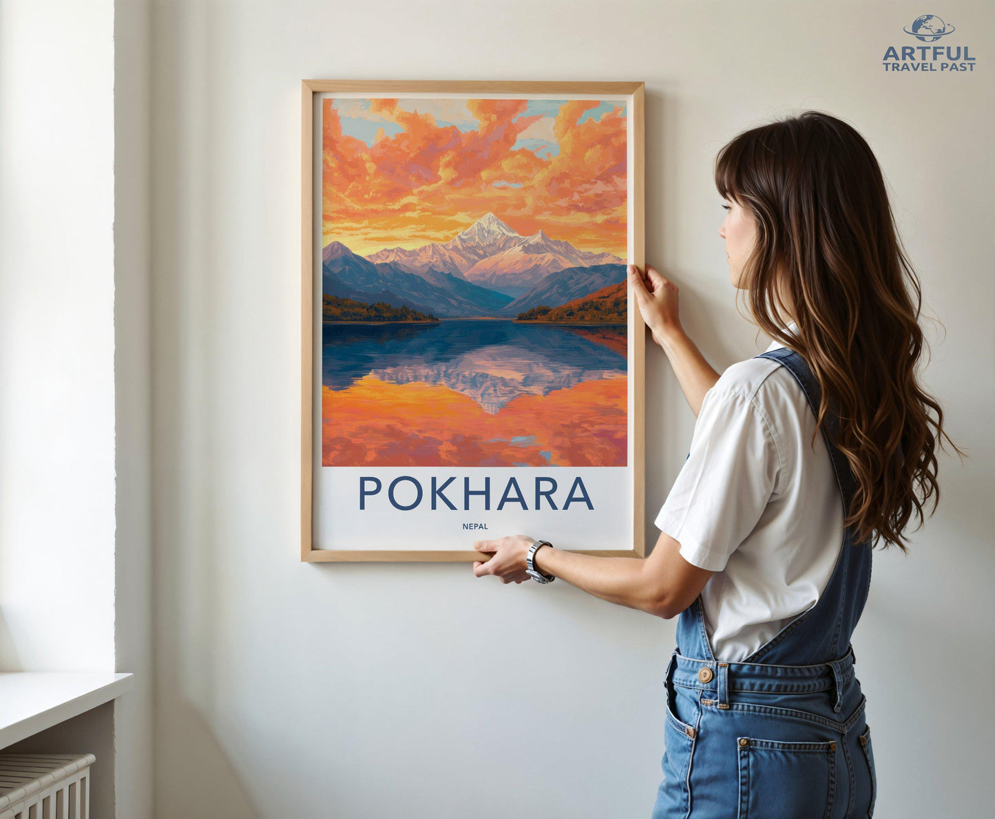 Pokhara Poster | Nepal Wall Art | South Asia Decor