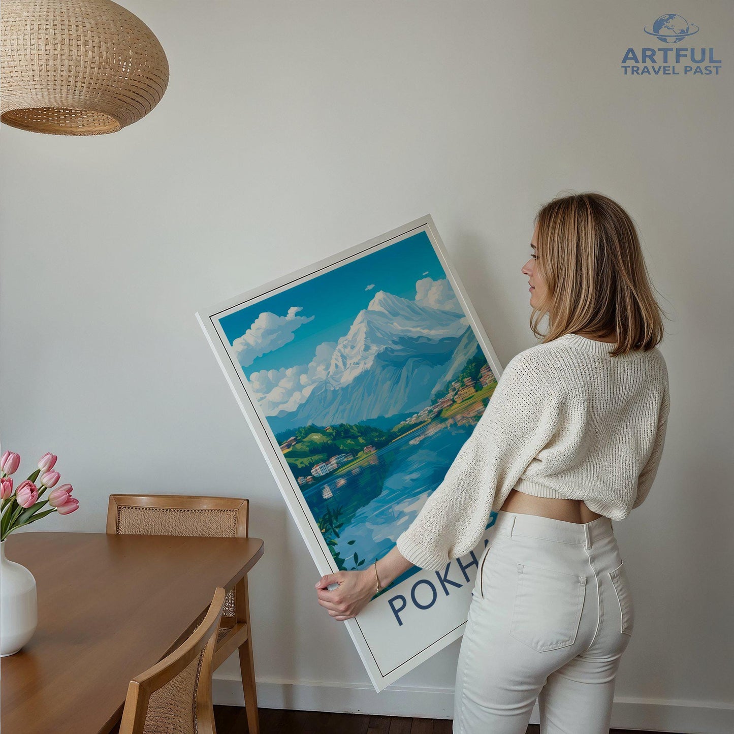 Pokhara Poster | Nepal Wall Art | South Asia Decor