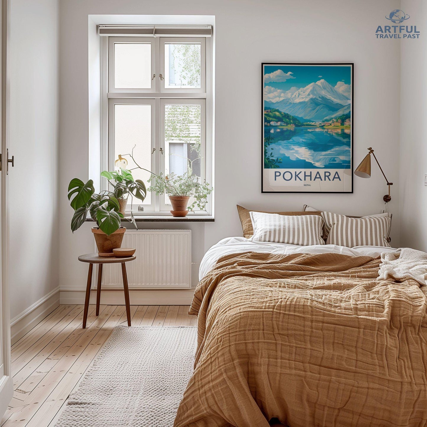 Pokhara Poster | Nepal Wall Art | South Asia Decor