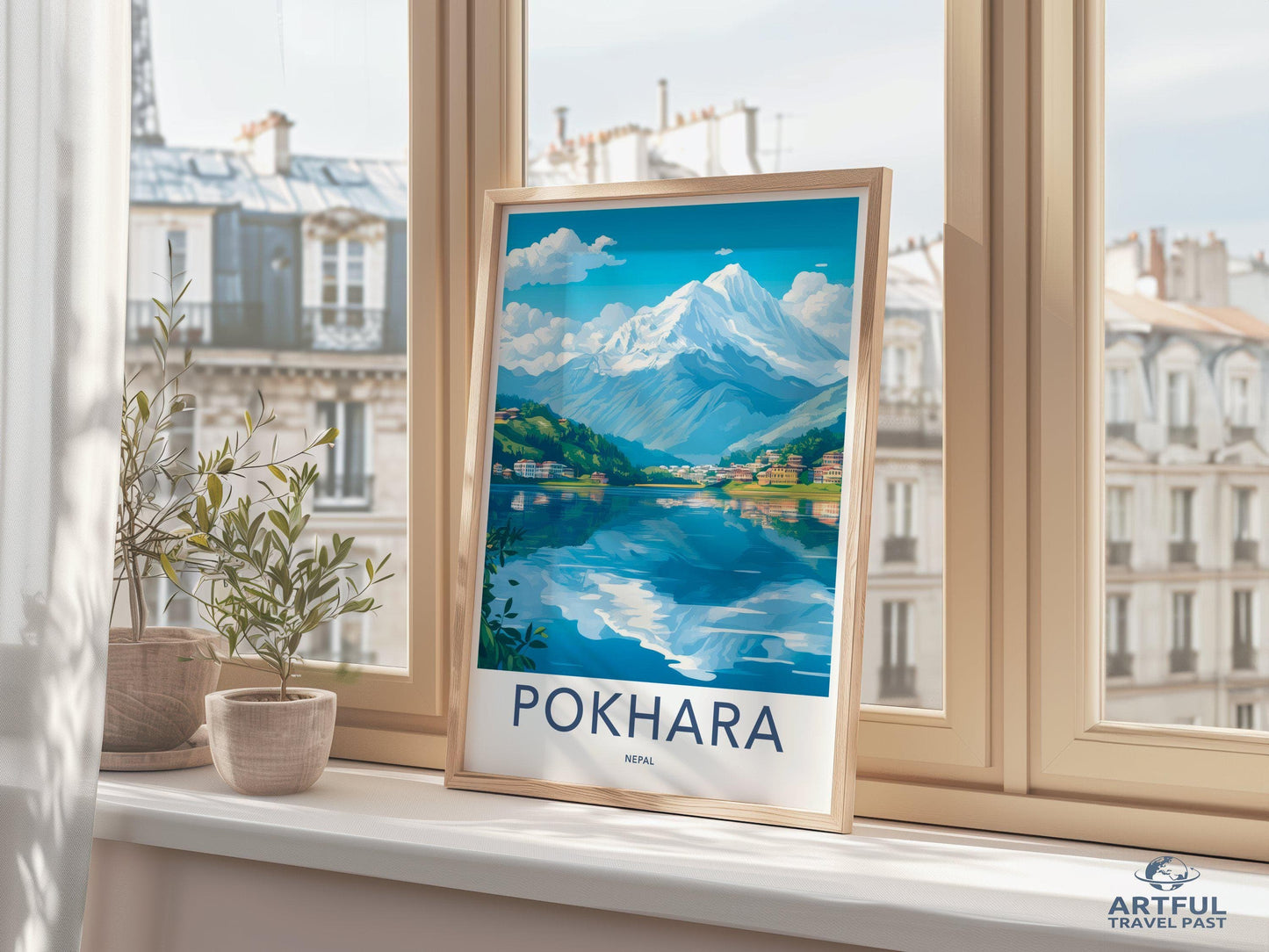 Pokhara Poster | Nepal Wall Art | South Asia Decor